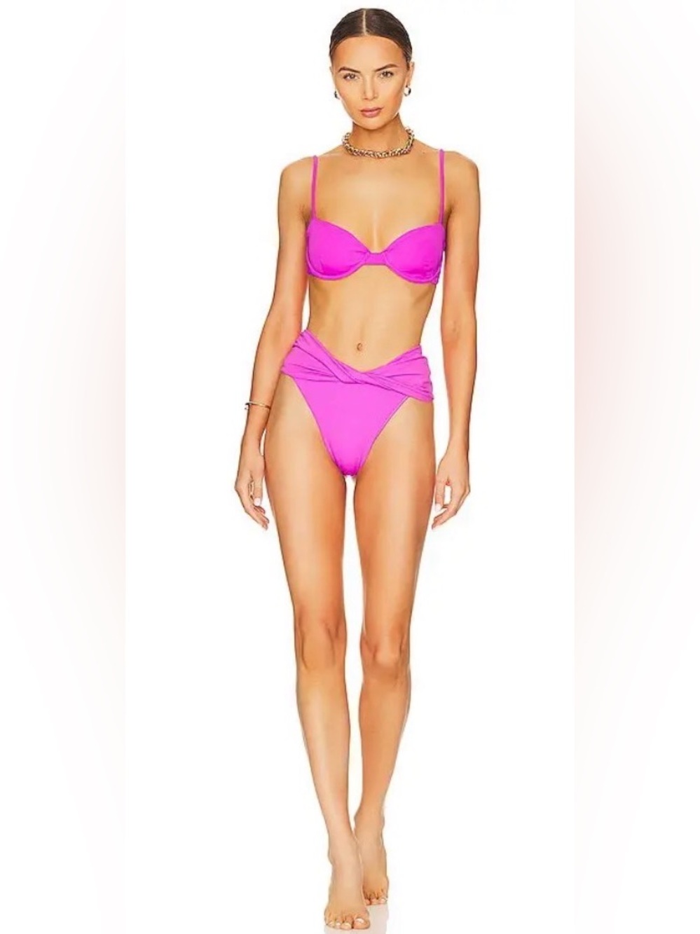 Agua Bendita - Lily Bikini Top and Bottom in Fuchsia